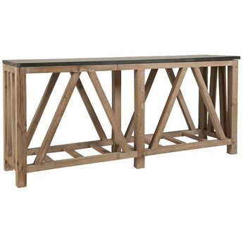 Bluestone Smoke Gray Wood Console Table