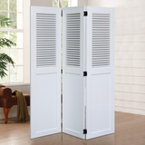 Bahama White Shutter Wood Room Divider | Fully Assembled