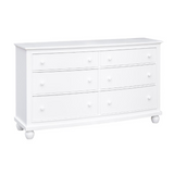 Bahama White Shutter Wood 6 Drawer Double Dresser