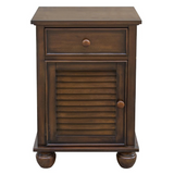 Bahama Shutter Wood Nightstand | Tropical Walnut Brown