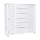 Bahama White Shutter Wood Armoire