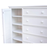 Bahama White Shutter Wood Armoire