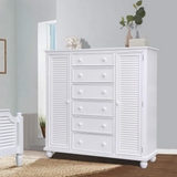 Bahama White Shutter Wood Armoire