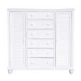 Bahama White Shutter Wood Armoire