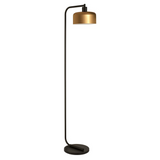 Cadmus 57" Tall Floor Lamp with Metal Shade in Blackened Bronze/Brass/Brass