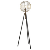 Paramon Tripod Floor Lamp with Metal Shade in Antique Brass/Antique Brass