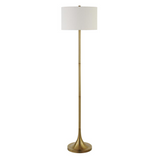 Josephine 62" Tall Floor Lamp with Fabric Shade in Brass/White