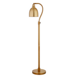 Vincent Adjustable/Arc Floor Lamp with Metal Shade in Brass/Brass