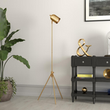 Bruno Tripod Floor Lamp with Metal Shade in Brass/Brass