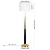 Lyon Two-Tone Floor Lamp with Fabric Shade in Brass/Matte Black/White