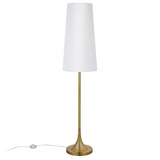 Yana 60" Tall Floor Lamp with Fabric Shade in Brass/White