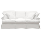 Sunset Trading Horizon T-Cushion Slipcovered Sofa | Warm White