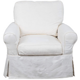Sunset Trading Horizon Slipcovered Swivel Rocking Chair | Warm White