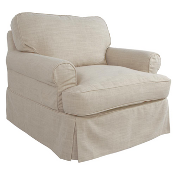Sunset Trading Horizon Slipcovered T-Cushion Chair | Linen