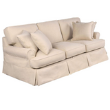 Sunset Trading Horizon T-Cushion Slipcovered Sofa | Stain Resistant Performance Fabric | Tan