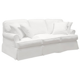 Sunset Trading Horizon T-Cushion Slipcovered Sofa | Stain Resistant Performance Fabric | White