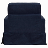 Americana Box Cushion Slipcovered Chair | Stain Resistant Performance Fabric | Navy Blue