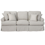Sunset Trading Horizon T-Cushion Slipcovered Sofa | Light Gray