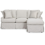 Sunset Trading Horizon Slipcovered Sleeper Sofa with Reversible Chaise| Light Gray
