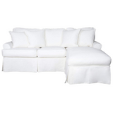 Sunset Trading Horizon Slipcovered Sleeper Sofa with Reversible Chaise |Performance Fabric | White