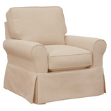 Sunset Trading Horizon Slipcovered Swivel Rocking Chair | Stain Resistant Performance Fabric | Tan
