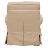 Sunset Trading Horizon Slipcovered Swivel Rocking Chair | Stain Resistant Performance Fabric | Tan