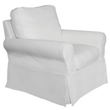 Sunset Trading Horizon Slipcovered Swivel Rocking Chair | Stain Resistant Performance Fabric | White