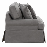 Sunset Trading Horizon T-Cushion Slipcovered Sofa | Stain Resistant Performance Fabric | Gray