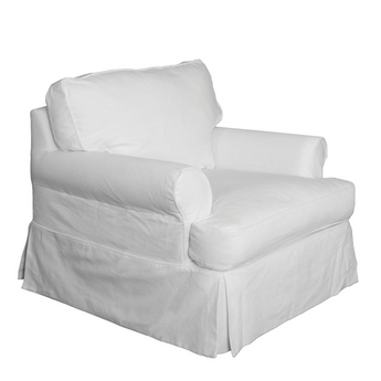 Sunset Trading Horizon Slipcovered T-Cushion Chair | White