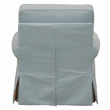 Sunset Trading Horizon Slipcovered Swivel Rocking Chair | Stain Resistant Performance Fabric | Ocean Blue
