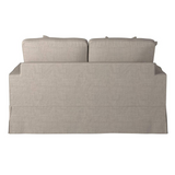 Sunset Trading Americana Box Cushion Slipcovered Loveseat  | Light Gray