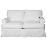 Sunset Trading Horizon T-Cushion Slipcovered Loveseat | Warm White
