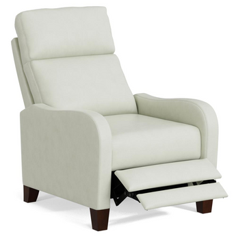 Dana Pushback Leather Recliner | Pearl White