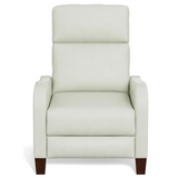 Dana Pushback Leather Recliner | Pearl White