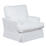 Ariana Slipcovered Chair with Ottoman | Stain Resistant Performance Fabric | White