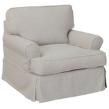 Sunset Trading Horizon Slipcovered T-Cushion Chair with Ottoman | Light Gray