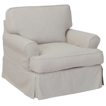 Sunset Trading Horizon Slipcovered T-Cushion Chair | Light Gray