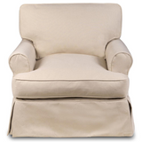 Sunset Trading Horizon Slipcovered T-Cushion Chair | Stain Resistant Performance Fabric | Tan