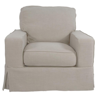 Americana Slipcover for Box Cushion Track Arm Chair | Light Gray