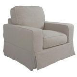 Americana Slipcover for Box Cushion Track Arm Chair | Light Gray