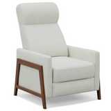 Edge Pushback Leather Recliner | Manual Reclining Chair | Thin Track Arms | Pearl White