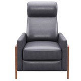Edge Pushback Leather Recliner | Manual Reclining Chair | Thin Track Arms | Gray