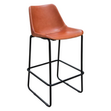 Camden Bar Height Chair in Genuine Clay Leather w/ Black Powder Coat Base