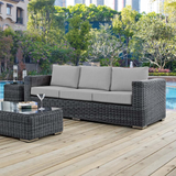 Summon Outdoor Patio Wicker Rattan Sunbrella® Sofa