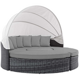 Summon Canopy Outdoor Patio Wicker Rattan Sunbrella® Daybed