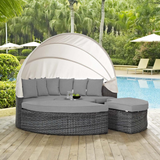 Summon Canopy Outdoor Patio Wicker Rattan Sunbrella® Daybed