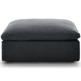 Commix Down Filled Overstuffed Ottoman - Gray EEI-3318-GRY