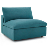 Commix Down Filled Overstuffed 7 Piece Sectional Sofa Set - Teal EEI-3364-TEA