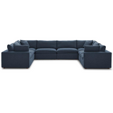Commix Down Filled Overstuffed 8 Piece Sectional Sofa Set - Azure EEI-3363-AZU
