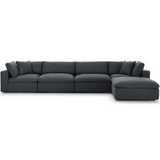 Commix Down Filled Overstuffed 5 Piece Sectional Sofa Set - Gray EEI-3358-GRY